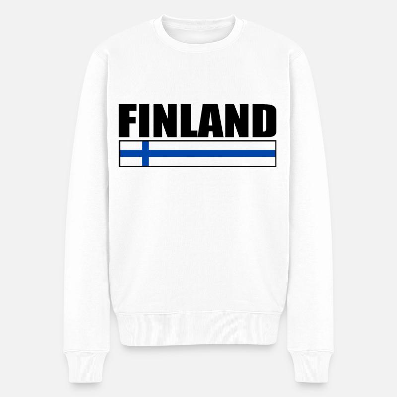 Finnland - Männer Premium Bio Pullover - Weiß