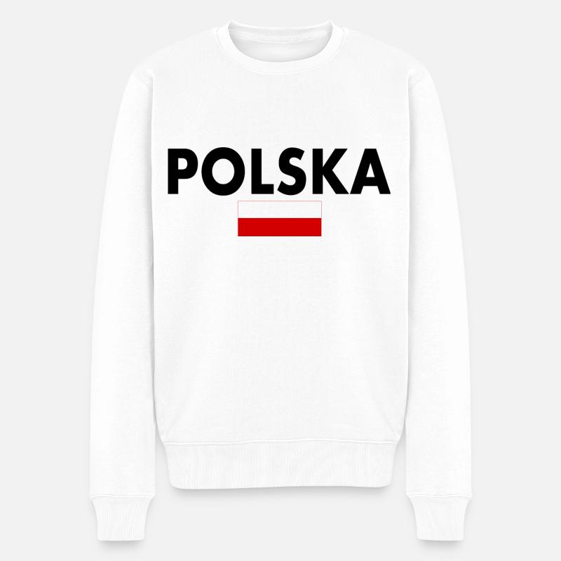 Polen - Männer Premium Bio Pullover - Weiß