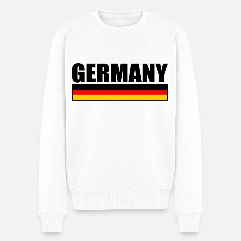 DEUTSCHLAND DEUTSCHE FLAGGE - Männer Premium Bio Pullover - Weiß