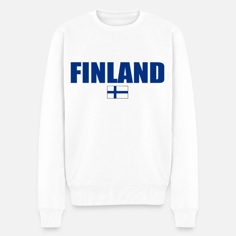 Finnland - Männer Premium Bio Pullover - Weiß