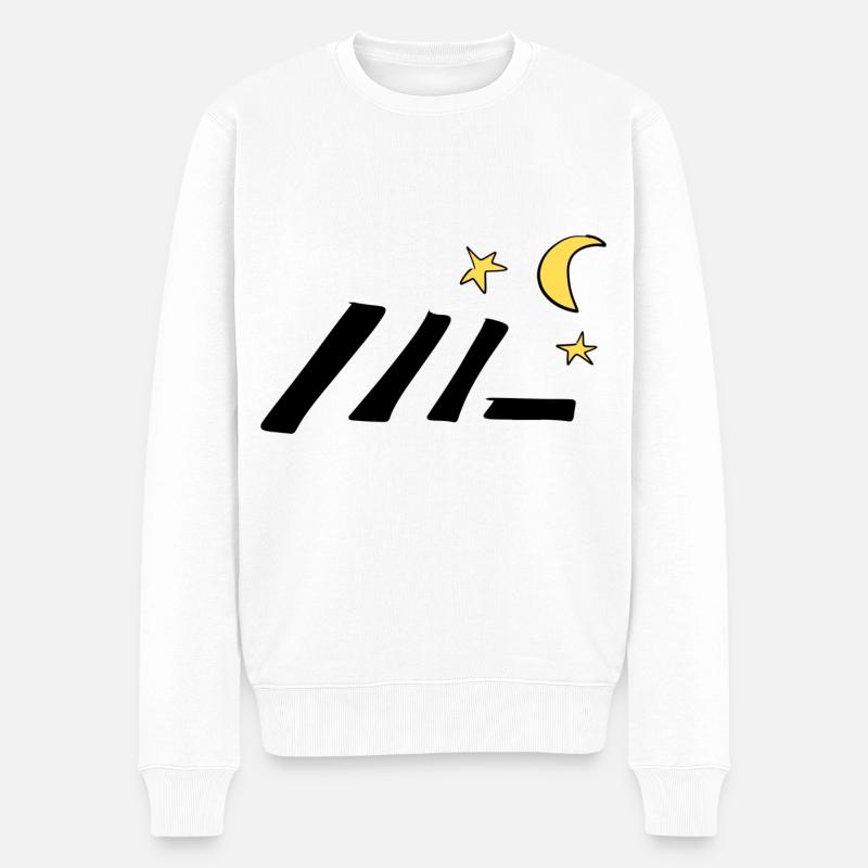 symbole étoile lune lignes - Pull Premium bio Homme - blanc