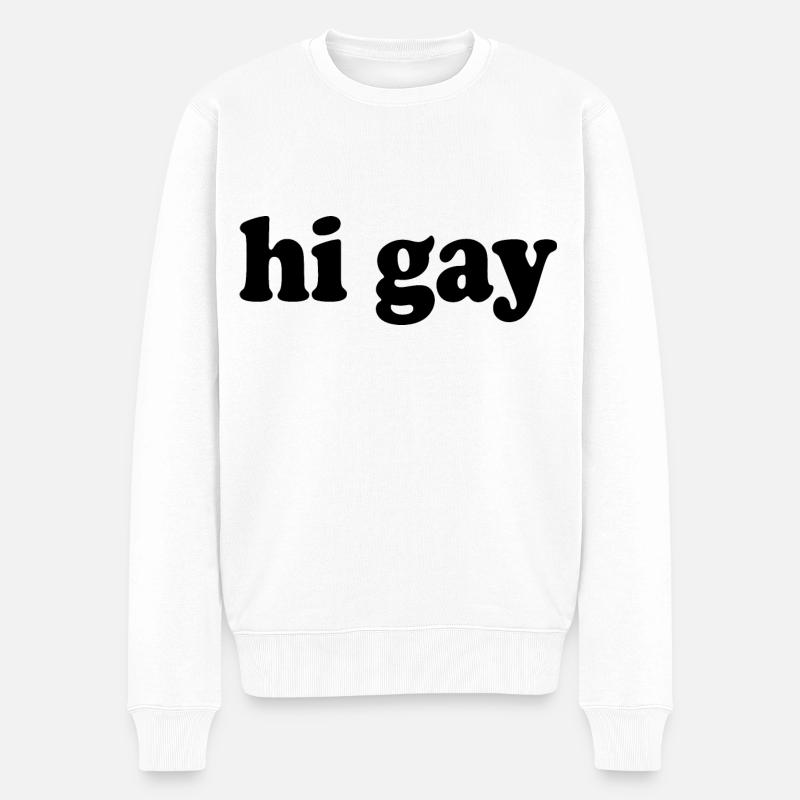 Schwul - Männer Premium Bio Pullover - Weiß