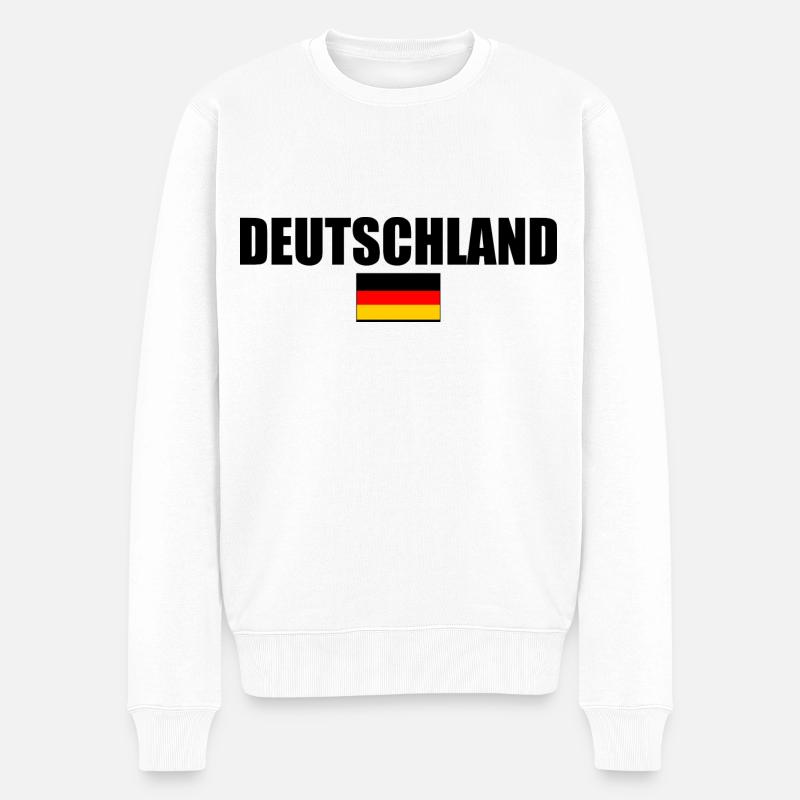 Deutsche Deutschland flagge - Männer Premium Bio Pullover - Weiß