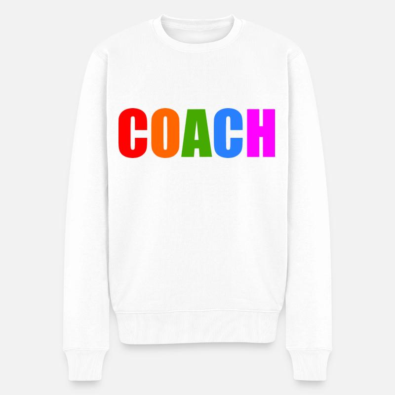 Coach - Männer Premium Bio Pullover - Weiß