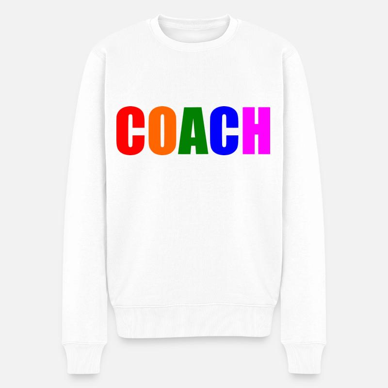 Coach - Männer Premium Bio Pullover - Weiß