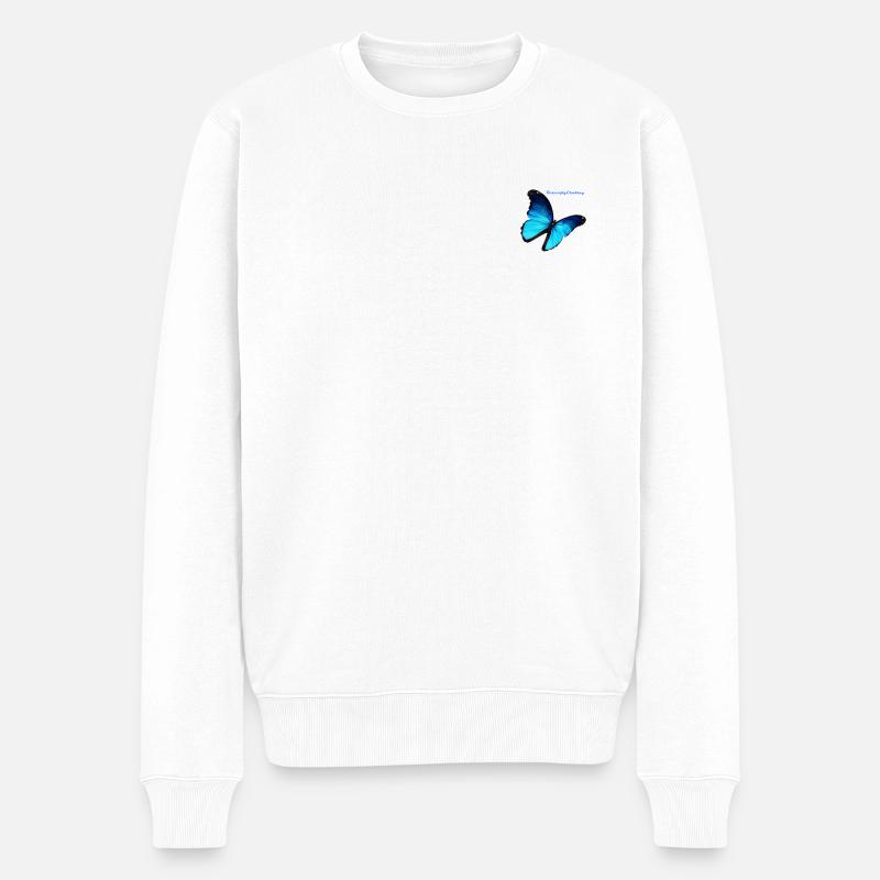 Butterfly Take off - Männer Premium Bio Pullover - Weiß