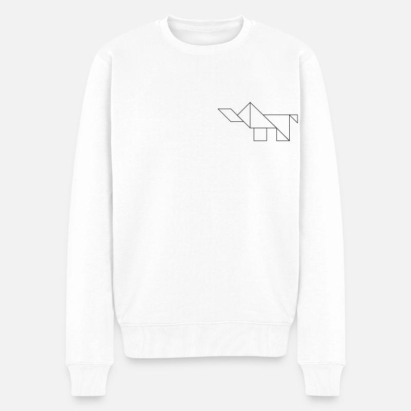 Elephant Tangram – Art au trait - Pull Premium bio Homme - blanc