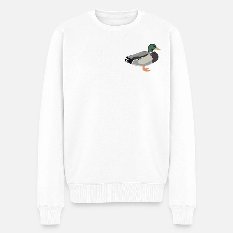 Stockente - Männer Premium Bio Pullover - Weiß