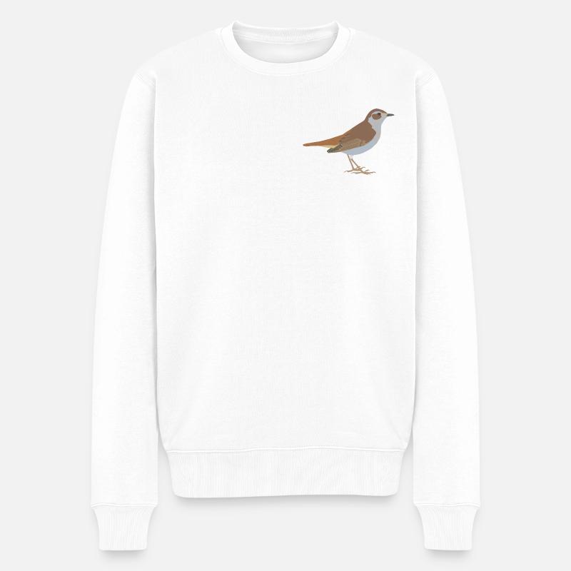 Nachtigall - Männer Premium Bio Pullover - Weiß