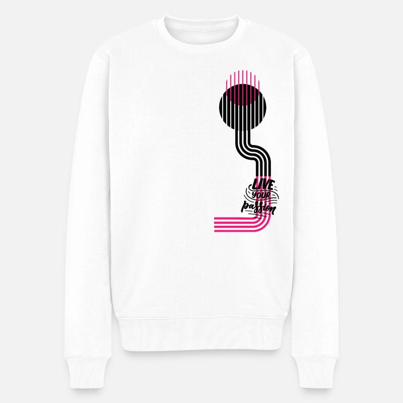 Live Your Passion - Männer Premium Bio Pullover - Weiß