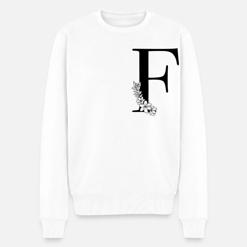 Buchstabe F - Männer Premium Bio Pullover - Weiß