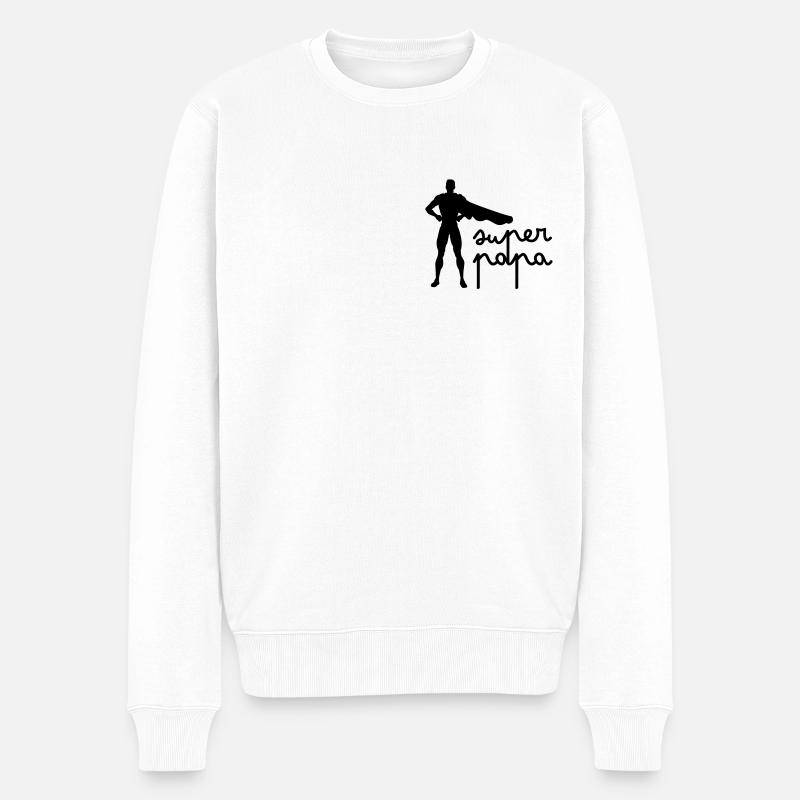 Großartiger Vater - Männer Premium Bio Pullover - Weiß