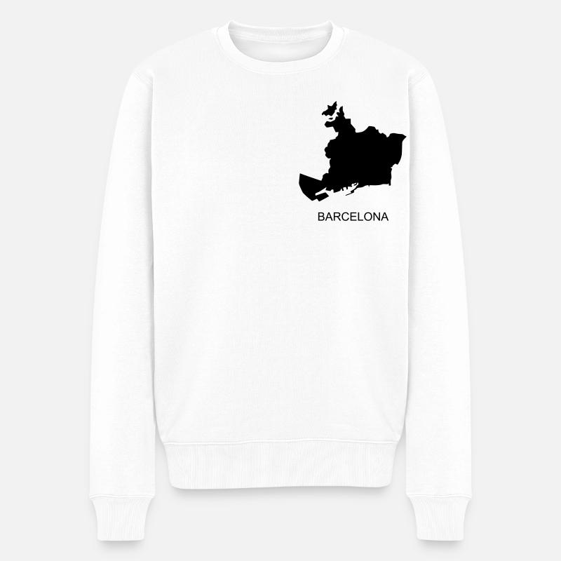Barcelona - Männer Premium Bio Pullover - Weiß