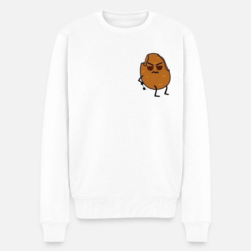Schlechte Kartoffel - Männer Premium Bio Pullover - Weiß