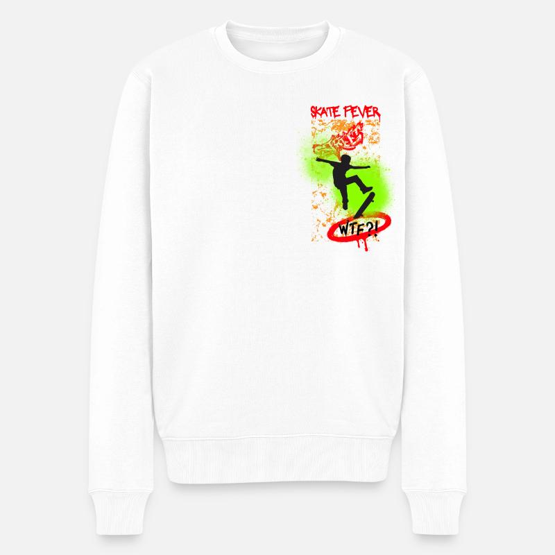 Skate Fever. Skateboard und Skater Design - Männer Premium Bio Pullover - Weiß