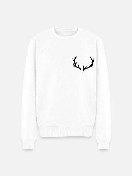 Antlers deer hunting forest - Men's Premium Organic Jumper - white