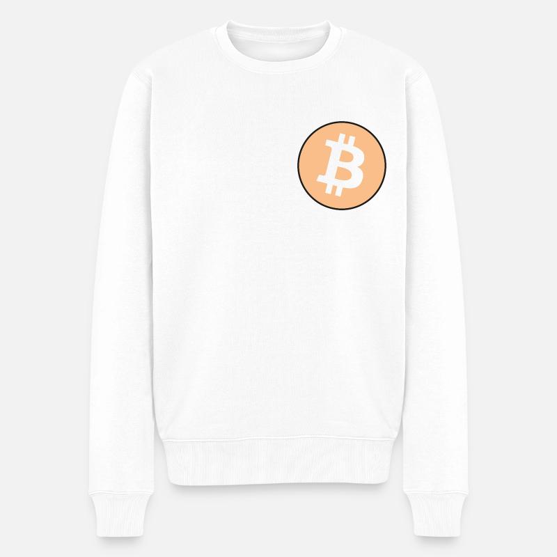 Simple Bitcoin Design - Pull Premium bio Homme - blanc