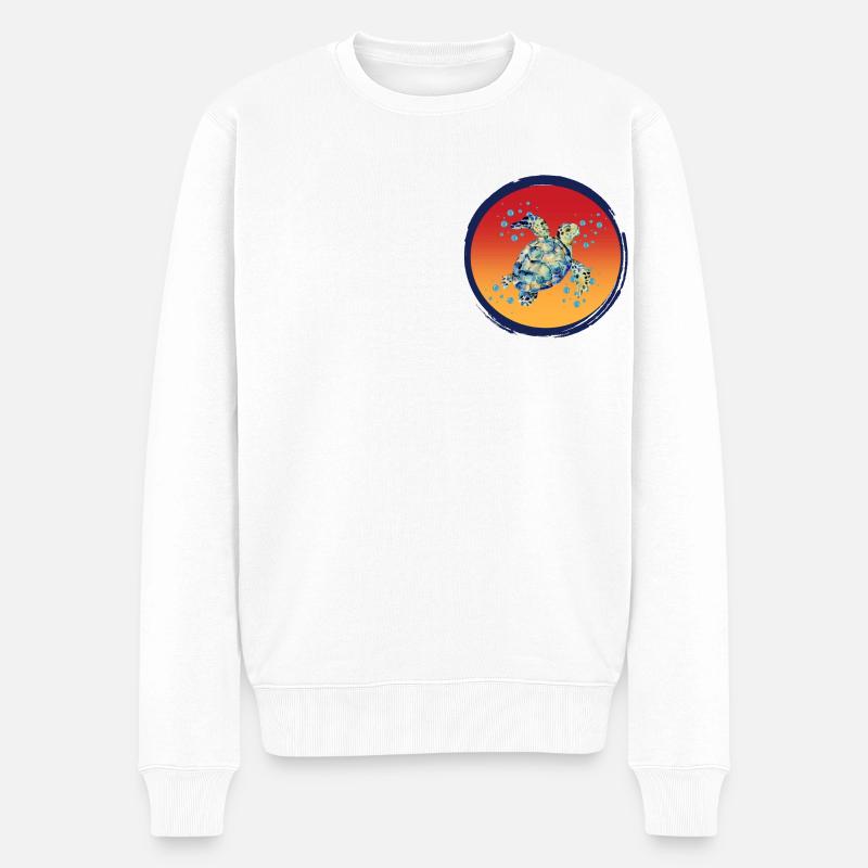 Turtle_Harmony - Männer Premium Bio Pullover - Weiß