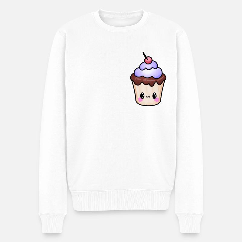Cupcake zum Essen! - Männer Premium Bio Pullover - Weiß