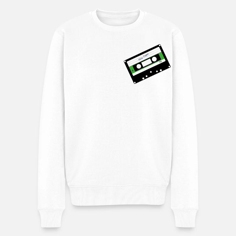 Kasette - Männer Premium Bio Pullover - Weiß