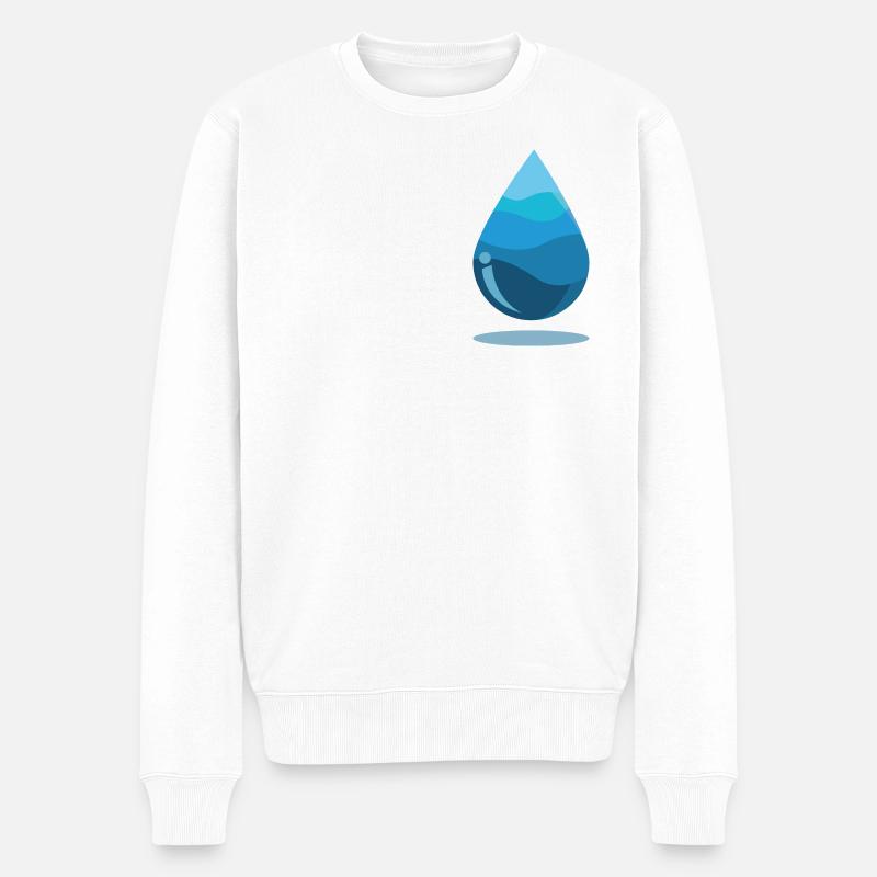Goutte d'eau - Pull Premium bio Homme - blanc