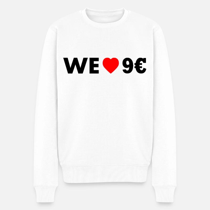 9 euro ticket - Männer Premium Bio Pullover - Weiß
