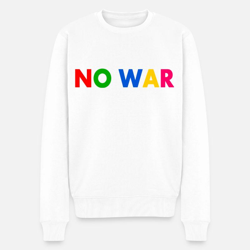 No war - Männer Premium Bio Pullover - Weiß