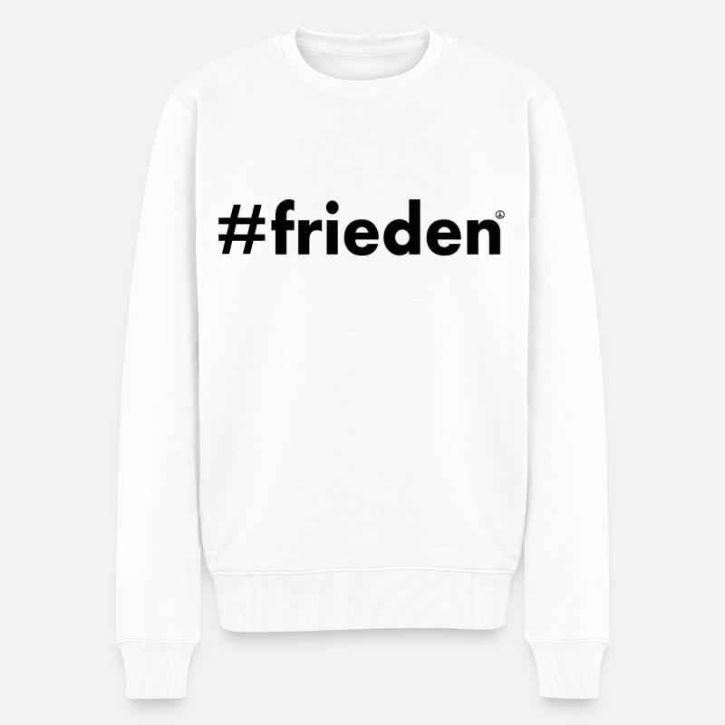 Frieden - Männer Premium Bio Pullover - Weiß