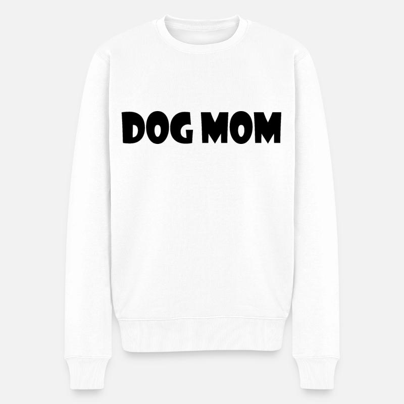 Dog mom - Männer Premium Bio Pullover - Weiß