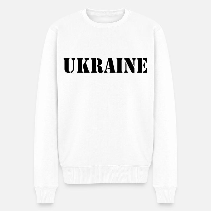 Ukraine - Männer Premium Bio Pullover - Weiß