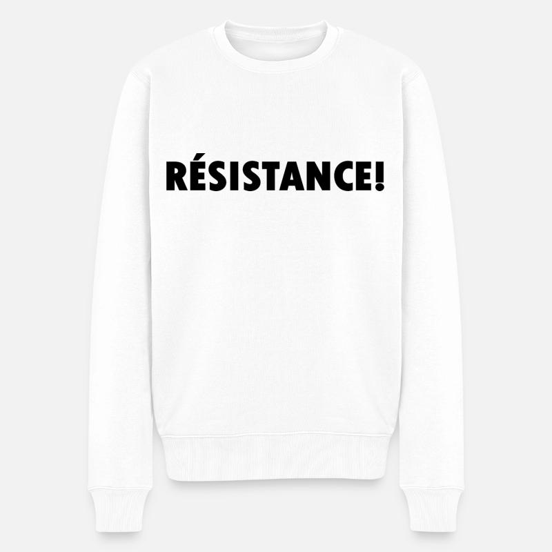 Résistance - Männer Premium Bio Pullover - Weiß