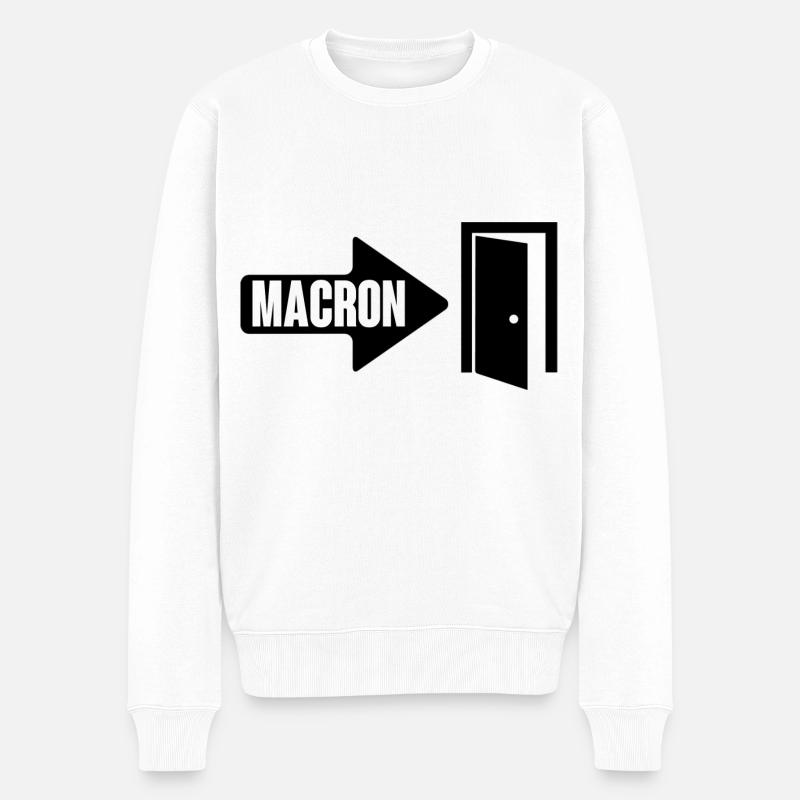 Macron trägt es - Männer Premium Bio Pullover - Weiß