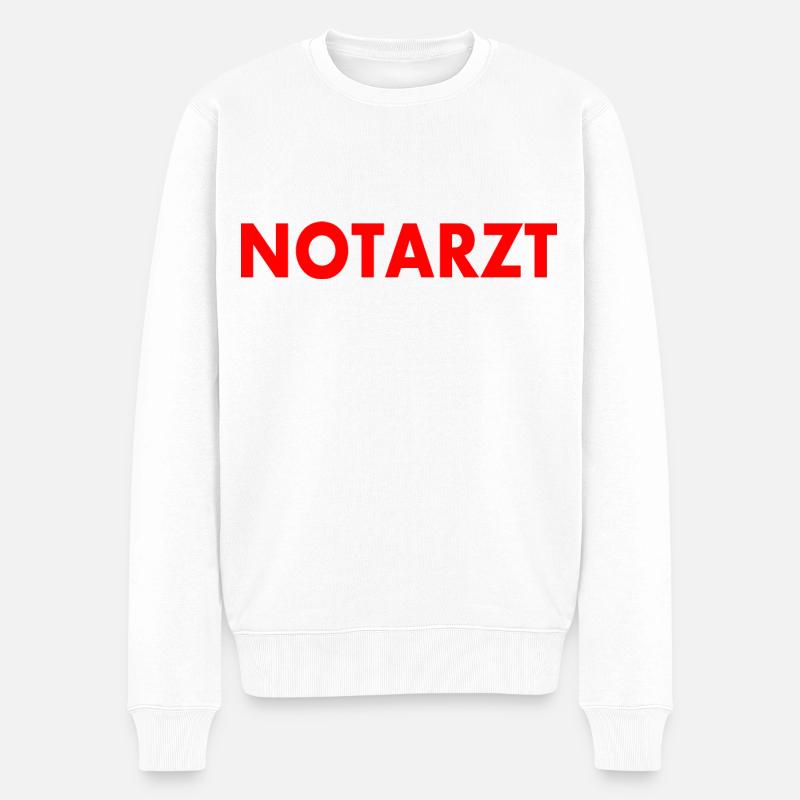 Notarzt - Männer Premium Bio Pullover - Weiß
