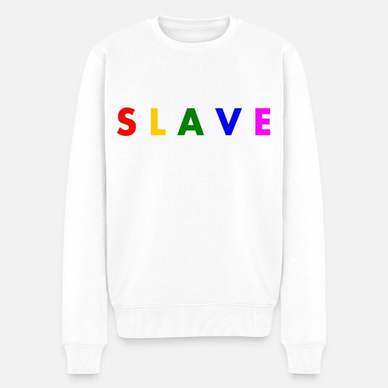 Slave - Männer Premium Bio Pullover - Weiß