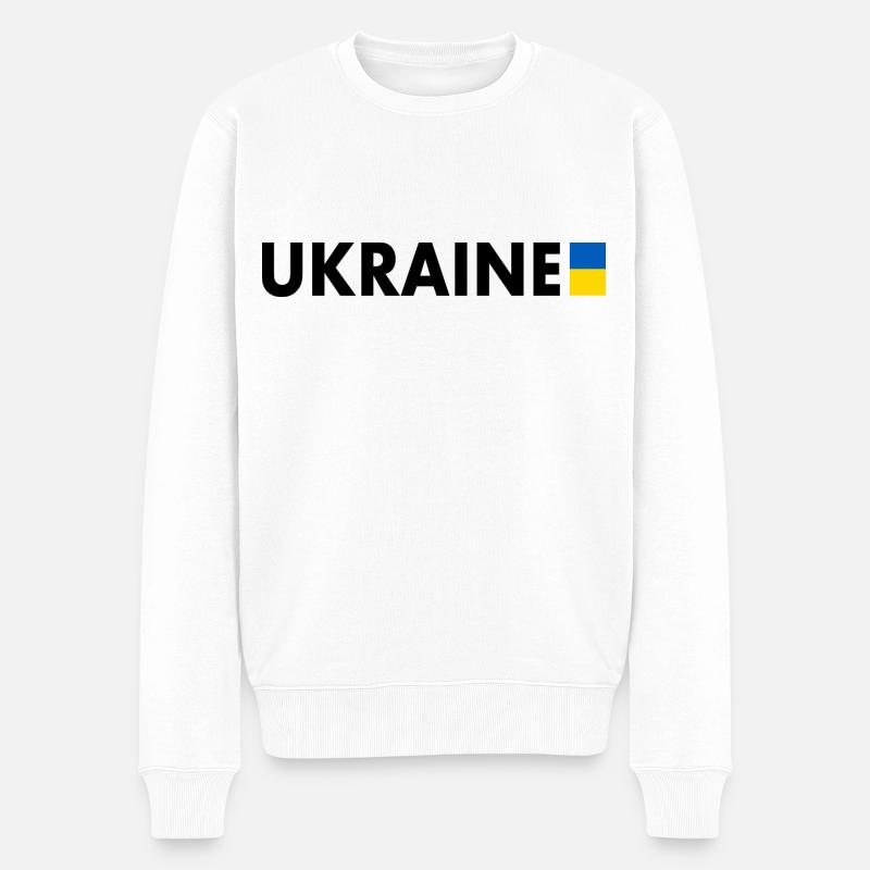 Ukraine - Männer Premium Bio Pullover - Weiß