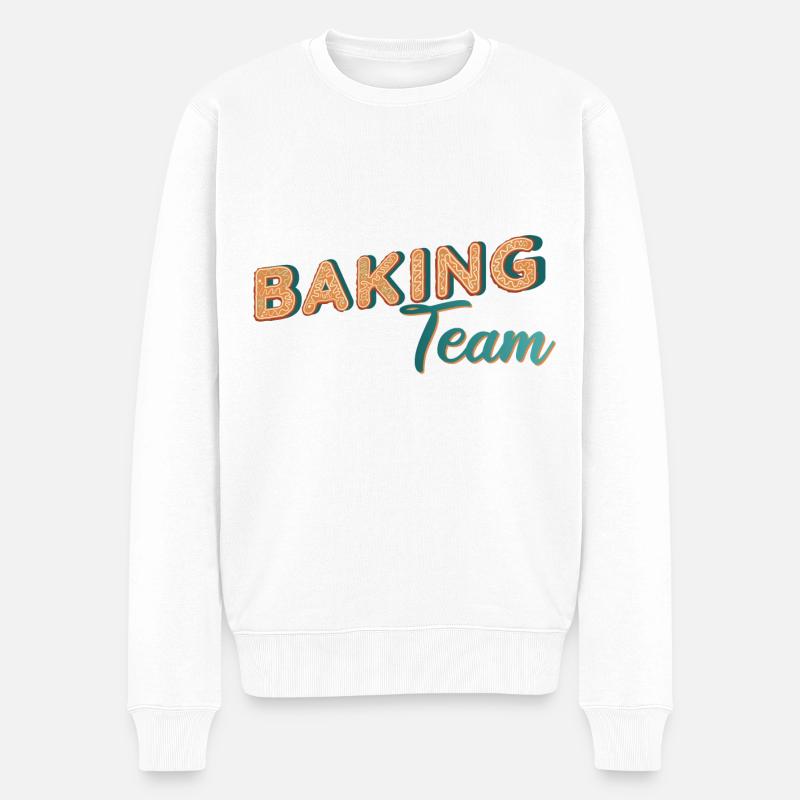 Baking Team - Männer Premium Bio Pullover - Weiß