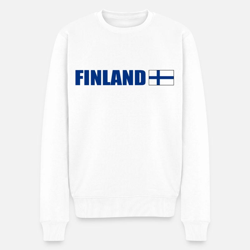 Finnland - Männer Premium Bio Pullover - Weiß