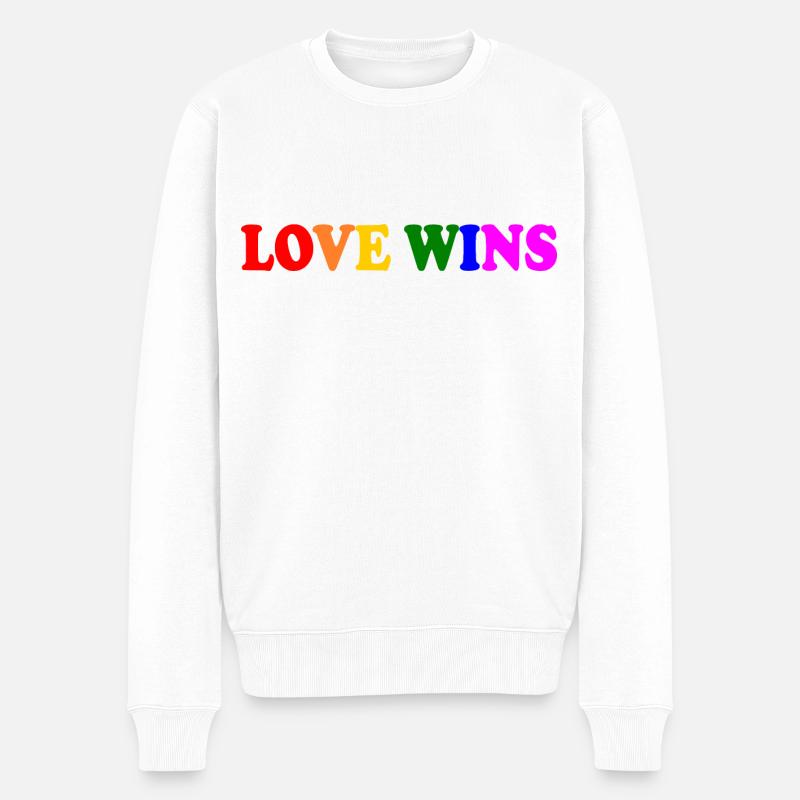 Love wins - Männer Premium Bio Pullover - Weiß