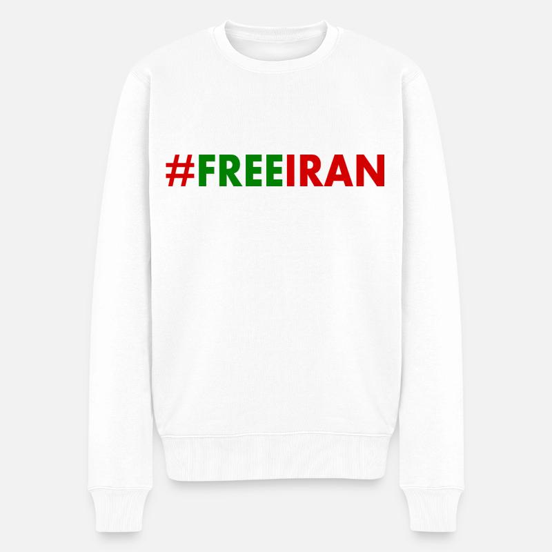 Free iran - Männer Premium Bio Pullover - Weiß