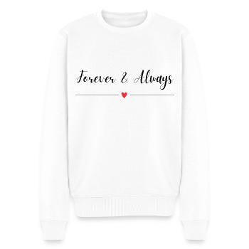 Für immer und ewig - Männer Premium Bio Pullover - Weiß - Vorne - Thijin (182cm)