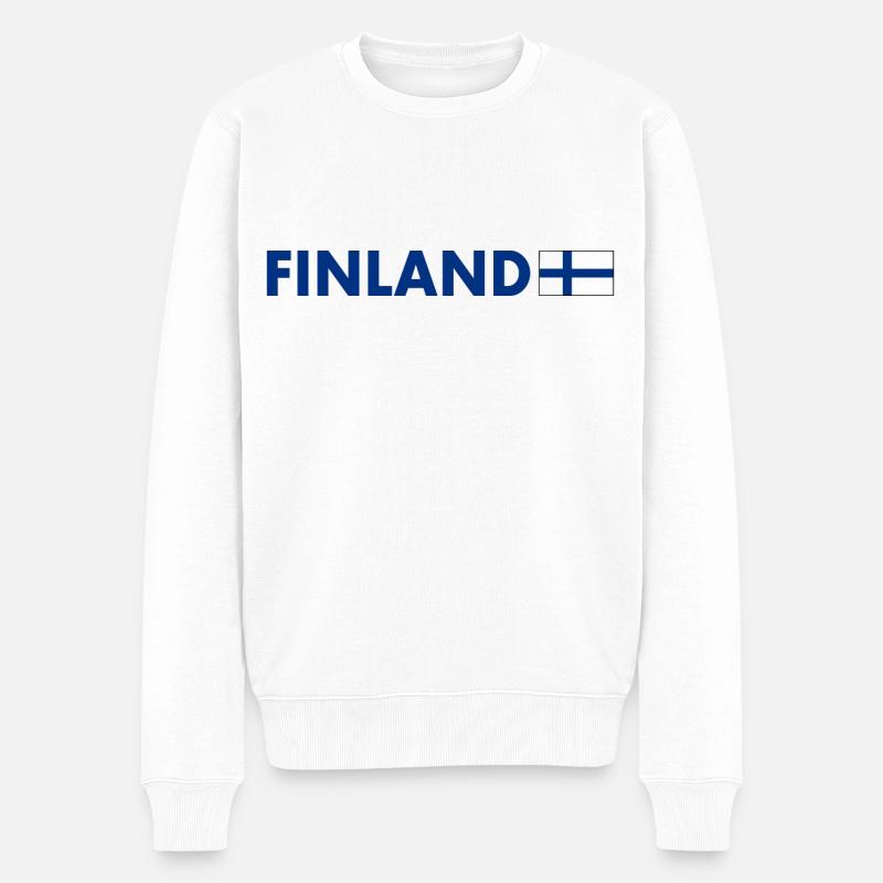 Finnland - Männer Premium Bio Pullover - Weiß