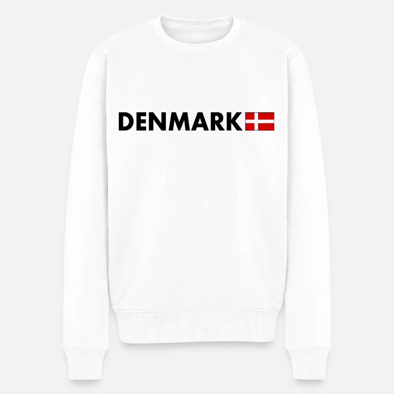 Dänemark - Männer Premium Bio Pullover - Weiß