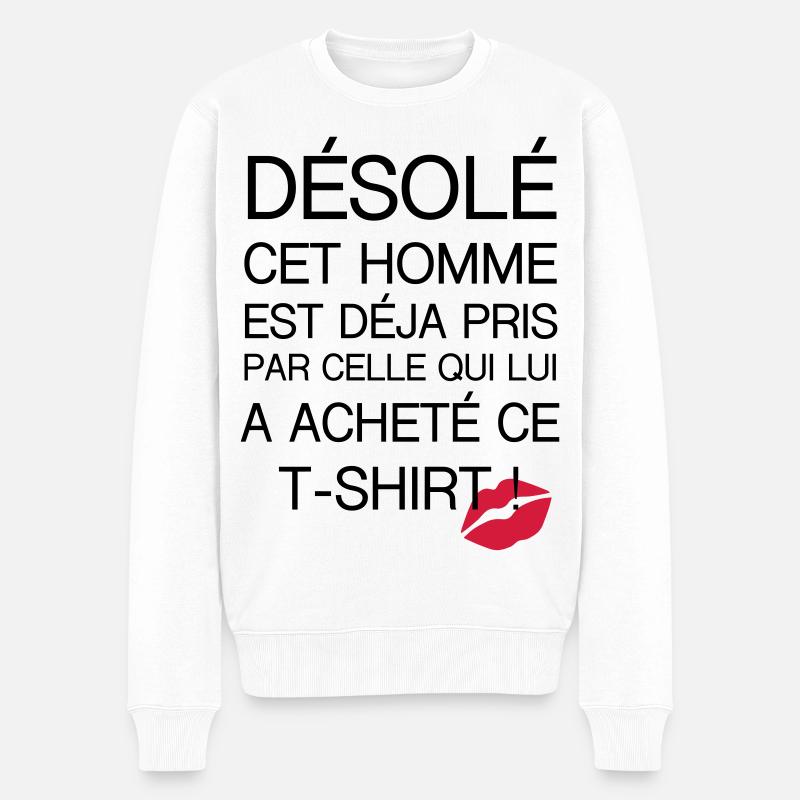 Désolé Homme pris - Pull Premium bio Homme - blanc