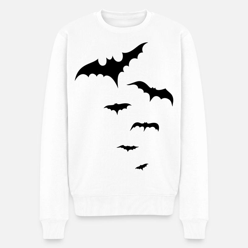 Halloween Fledermäuse, bats - Männer Premium Bio Pullover - Weiß