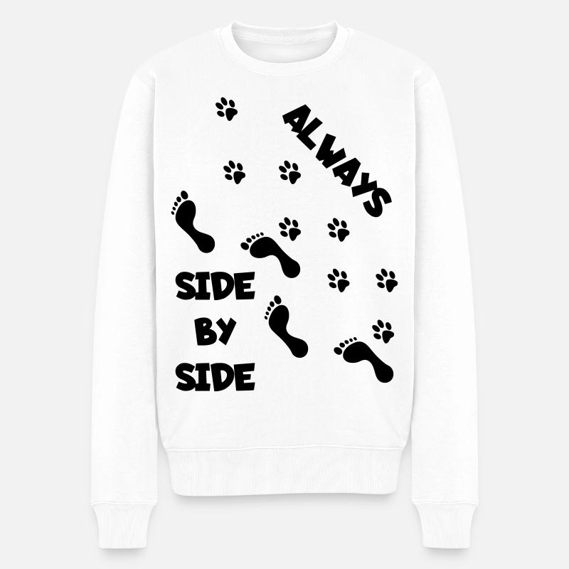 Seite an Seite mit Hund * - Männer Premium Bio Pullover - Weiß