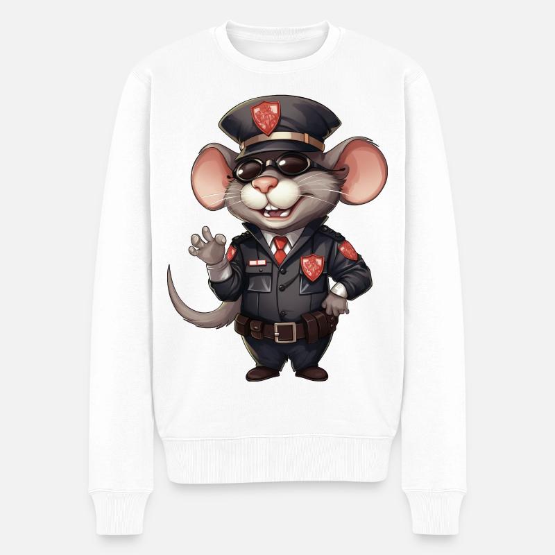 Rats Policier - Pull Premium bio Homme - blanc