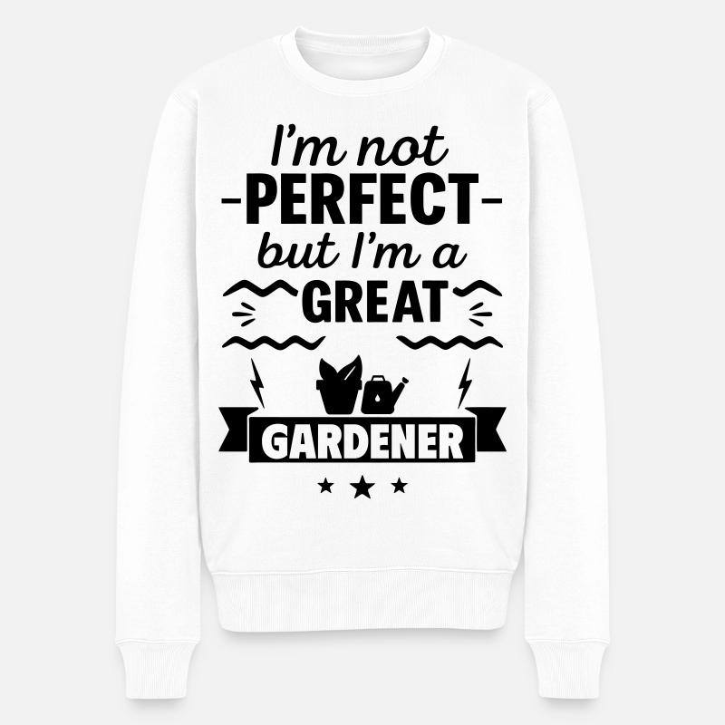 Nicht perfekt aber ein super Gärtner - Männer Premium Bio Pullover - Weiß