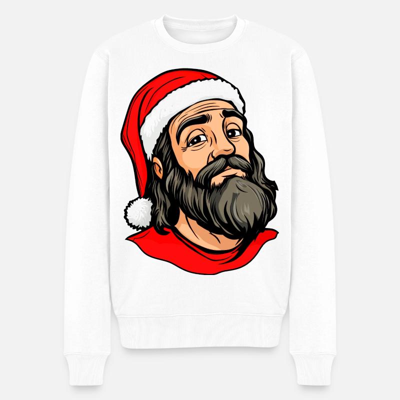 Jesu Weihnachten / Jesus - Männer Premium Bio Pullover - Weiß