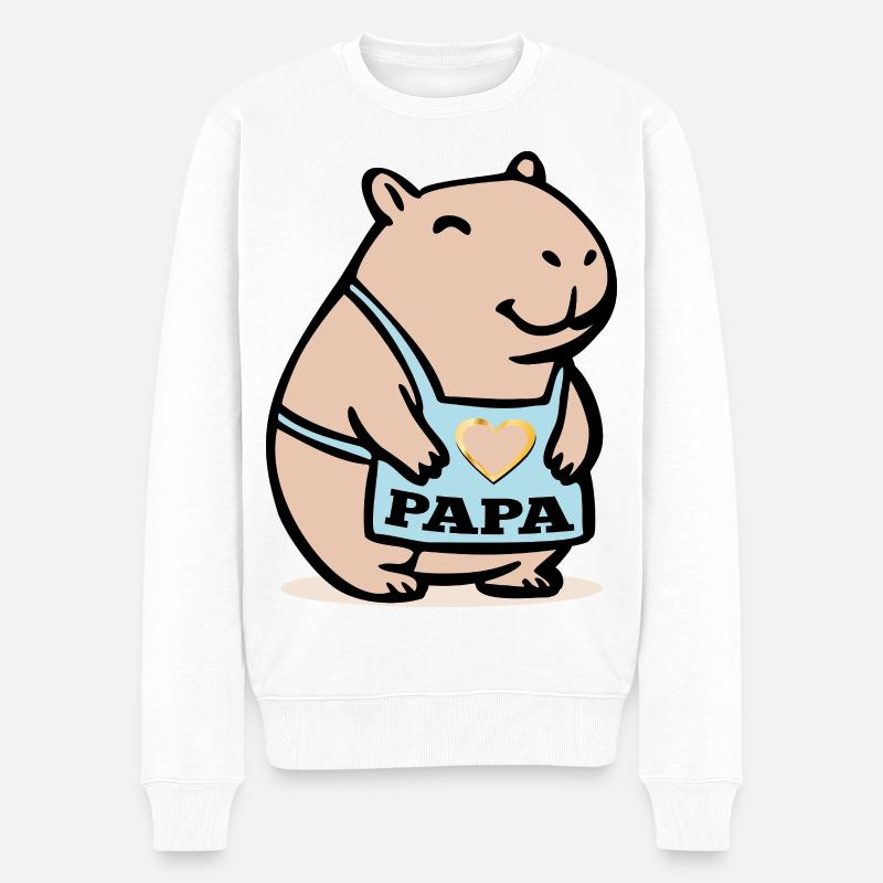 Capybara Papa Capybaras - Pull Premium bio Homme - blanc
