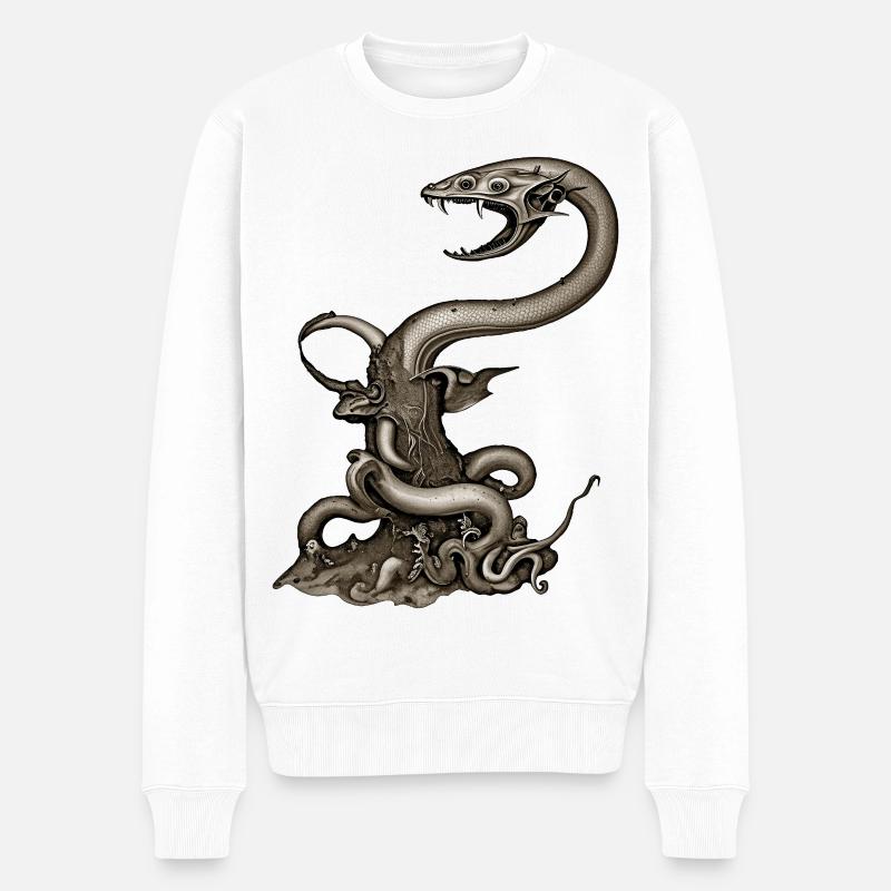 BUG #12 - dark hell - Pull Premium bio Homme - blanc